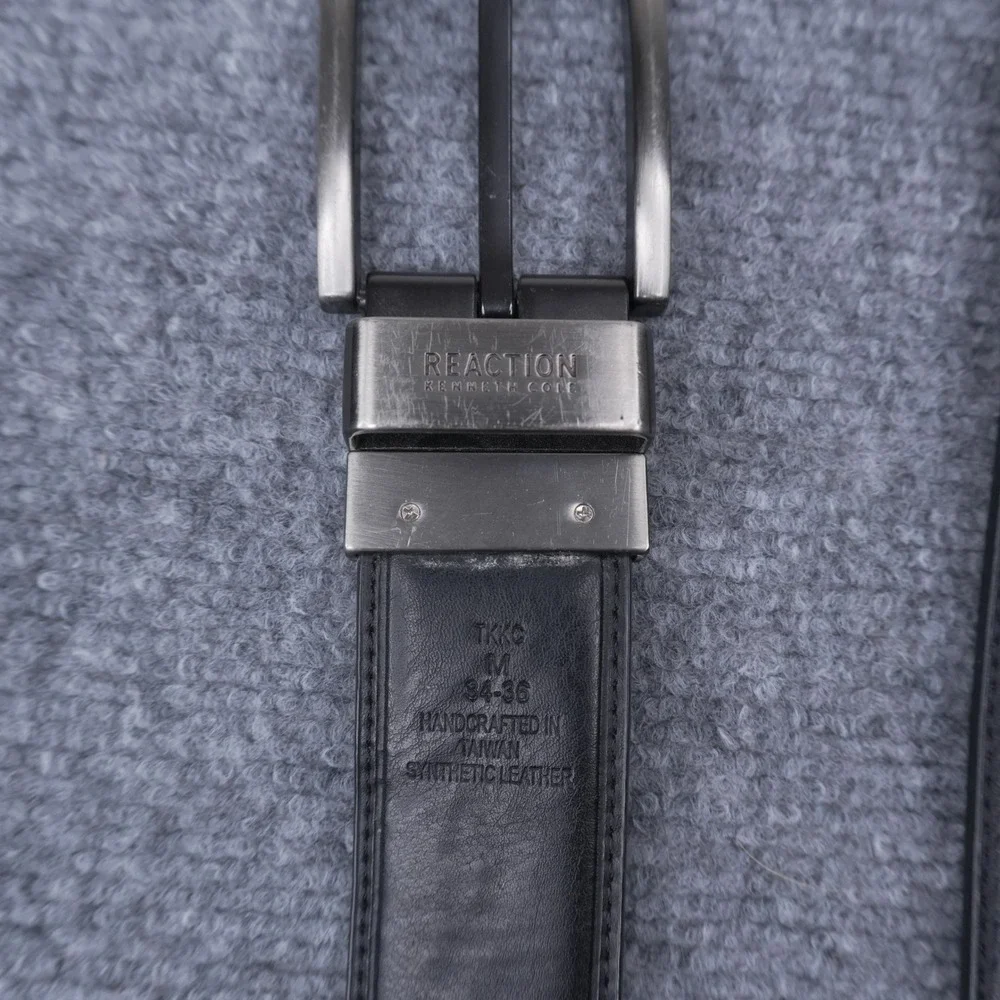 Kenneth Cole Reaction Reversible Belt Mens Size M 34-36 Brown Black Synthetic